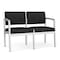 Lesro Black Seat, 2 Seat Sofa, 43.5 W 24.5 L 32 H, Linette Vinyl Seat, Lenox Steel Series LS2101 - alternate 1